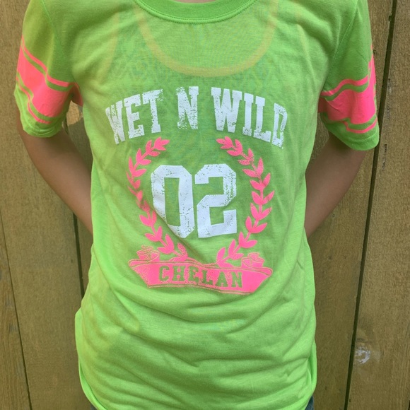 Coconut Creek Girls T-shirt, bright green & pink - Picture 1 of 6